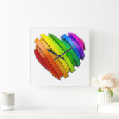 SlipperyJoe's trots hartvorm meerdere horizontaal Vierkante Klok (Huis)