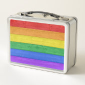 SlipperyJoe's trots houten vlag horizontale regenb (Achterkant)