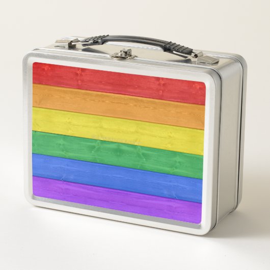 SlipperyJoe's trots houten vlag horizontale regenb (Voorkant)