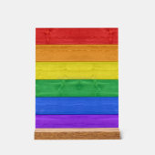 SlipperyJoe's trots houten vlag horizontale regenb Acryl Bord (Voorkant)