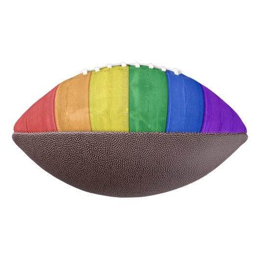 SlipperyJoe's trots houten vlag horizontale regenb American Football (Gedraaid 270)