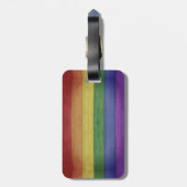 SlipperyJoe's trots houten vlag horizontale regenb Bagagelabel (Achterkant verticaal)