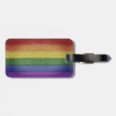SlipperyJoe's trots houten vlag horizontale regenb Bagagelabel (Achterkant horizontaal)