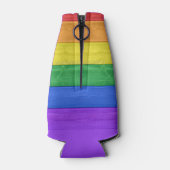 SlipperyJoe's trots houten vlag horizontale regenb Flesjeskoeler (Achterkant)