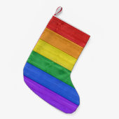 SlipperyJoe's trots houten vlag horizontale regenb Kleine Kerstsok (Voorkant (Hangend))