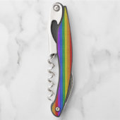 SlipperyJoe's trots houten vlag horizontale regenb Kurkentrekker (Voorkant)