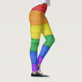 SlipperyJoe's trots houten vlag horizontale regenb Leggings (Rechts)