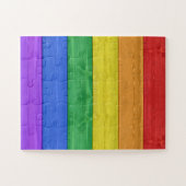 SlipperyJoe's trots houten vlag horizontale regenb Legpuzzel (Horizontaal)