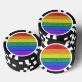 SlipperyJoe's trots houten vlag horizontale regenb Poker Chips (Opstapeling)