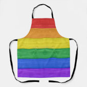 SlipperyJoe's trots houten vlag horizontale regenb Schort (Voorkant)