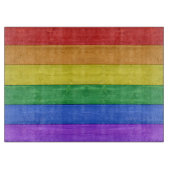 SlipperyJoe's trots houten vlag horizontale regenb Snijplank (Voorkant)