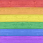 SlipperyJoe's trots houten vlag horizontale regenb Sticker (Voorkant)