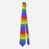 SlipperyJoe's trots houten vlag horizontale regenb Stropdas (Voorkant)