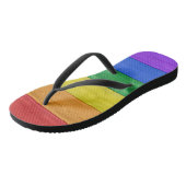 SlipperyJoe's trots houten vlag horizontale regenb Teenslippers (Schuin)