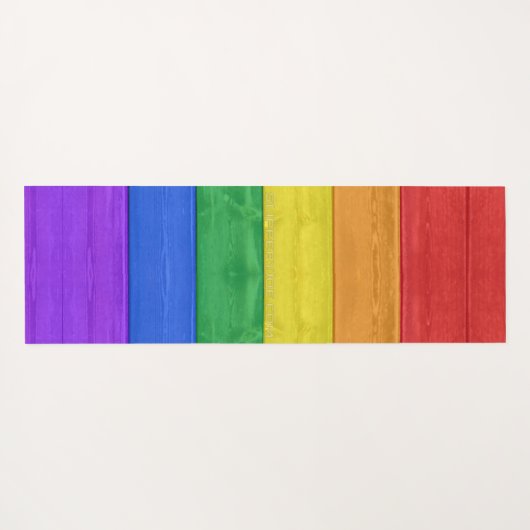 SlipperyJoe's trots houten vlag horizontale regenb Yogamat (Achterkant (horizontaal))