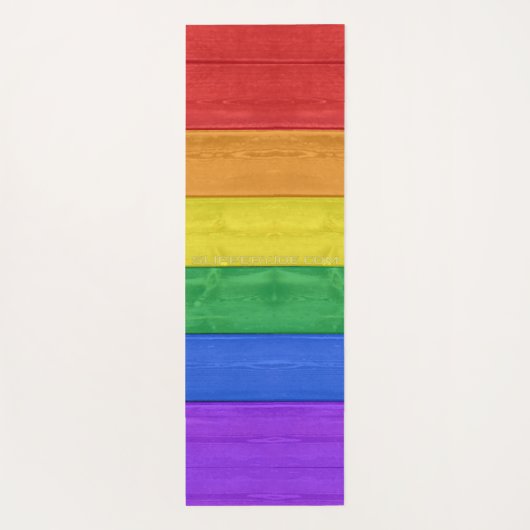 SlipperyJoe's trots houten vlag horizontale regenb Yogamat (Achterkant)