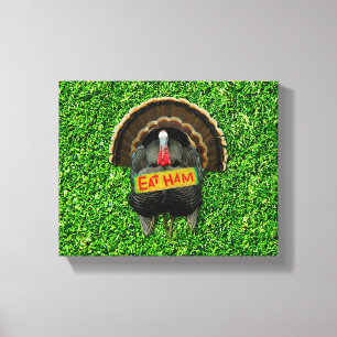 SlipperyJoe's trotse kalkoen eet ham rode lel hang Canvas Afdruk