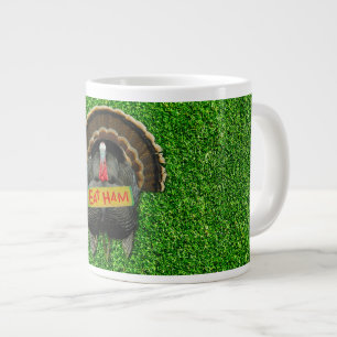 SlipperyJoe's trotse kalkoen eet ham rode lel hang Grote Koffiekop