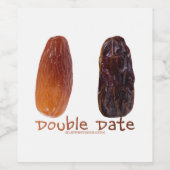 SlipperyJoe's twee dadels verschrompelde gerimpeld Wijn Etiket (Enkel label)