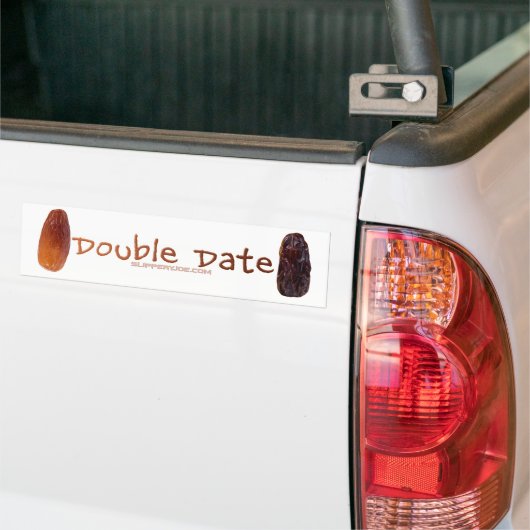 SlipperyJoe's twee Dates dubbeldate grappig Bumpersticker (Op Truck)