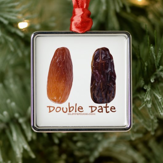 SlipperyJoe's twee Dates dubbeldate grappig Metalen Ornament (Boom)