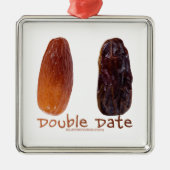 SlipperyJoe's twee Dates dubbeldate grappig Metalen Ornament (Voorkant)