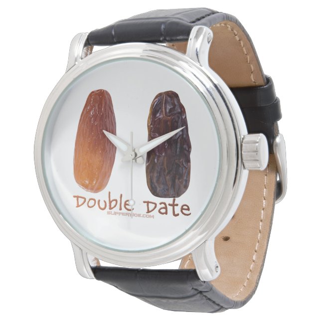 SlipperyJoe's twee datums verschrompelde gerimpeld Horloge (Gekanteld)