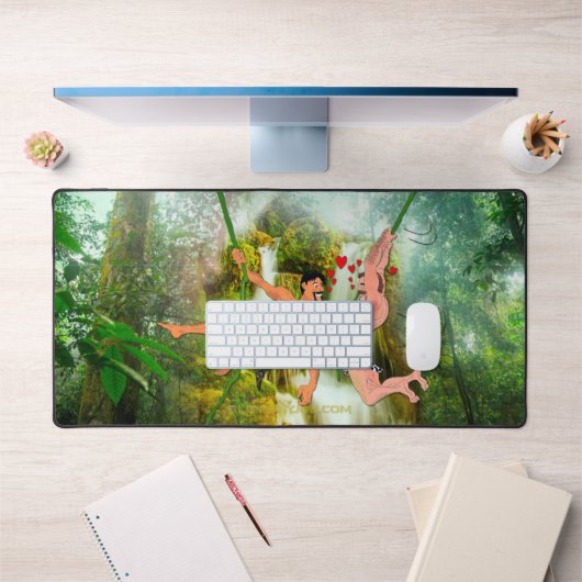 SlipperyJoe's twee harige mannen kussen harten car Bureaumat (Kantoor 1)