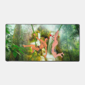 SlipperyJoe's twee harige mannen kussen harten car Bureaumat (Voorkant)