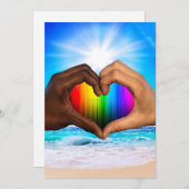 SlipperyJoe's twee hartelijke handen interraciale  Feestdagenkaart (Voorkant / Achterkant)