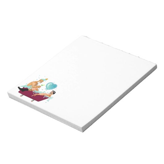 SlipperyJoe's twee homo mannen cartoon badbubbels Notitieblok (Linkerzijde)