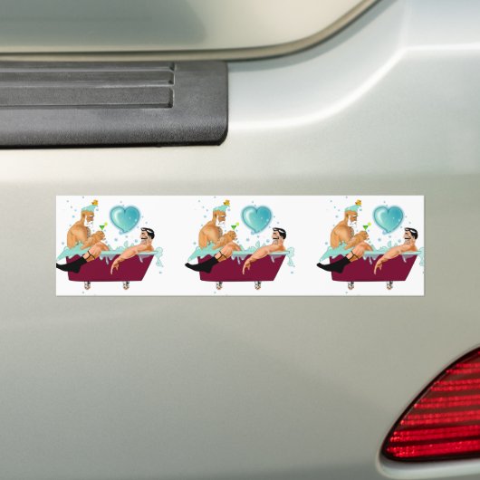 SlipperyJoe's twee homoseksuele mannen houden van  Bumpersticker (Op auto)