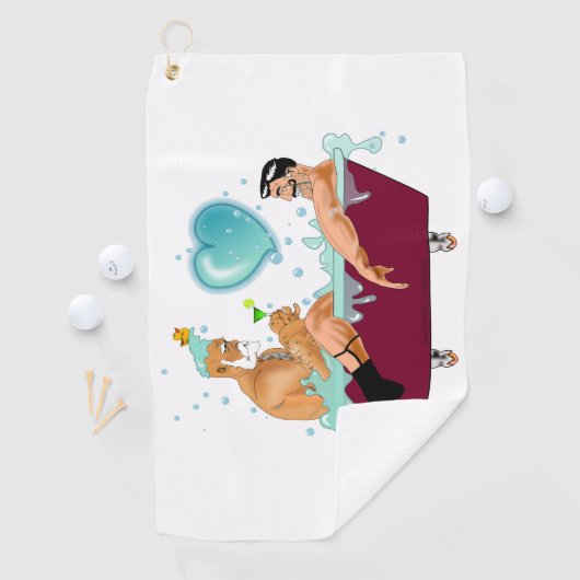 SlipperyJoe's twee homoseksuele mannen houden van  Golfhanddoek (Insitu)