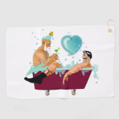 SlipperyJoe's twee homoseksuele mannen houden van Golfhanddoek (Horizontaal)