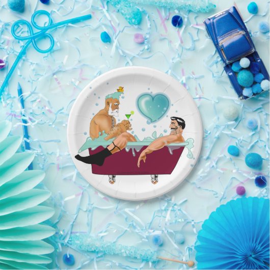 SlipperyJoe's twee homoseksuele mannen houden van  Papieren Bordje (Feest)