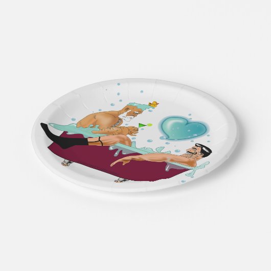 SlipperyJoe's twee homoseksuele mannen houden van Papieren Bordje (Gekanteld)