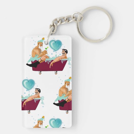 SlipperyJoe's twee homoseksuele mannen houden van  Sleutelhanger (achterkant)