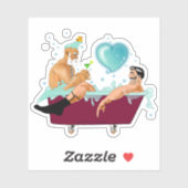 SlipperyJoe's twee homoseksuele mannen houden van  Sticker (Vel)