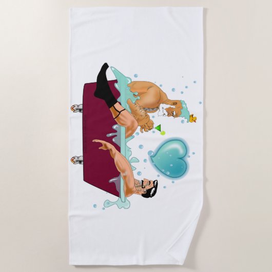 SlipperyJoe's twee homoseksuele mannen houden van  Strandlaken (Voorkant)