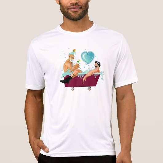 SlipperyJoe's twee homoseksuele mannen houden van  T-shirt (Voorkant)