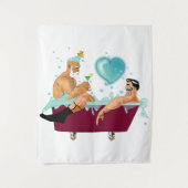 SlipperyJoe's twee homoseksuele mannen houden van Wandkleed (Voorkant)