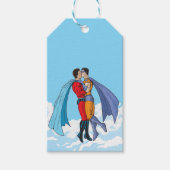 Slipperyjoe's twee superhelden kussen karakters f cadeaulabel (Voorkant)