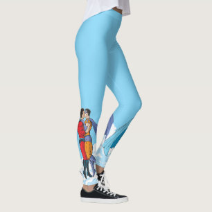 Slipperyjoe's twee superhelden kussen karakters f leggings