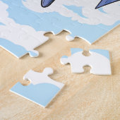 Slipperyjoe's twee superhelden kussen karakters f legpuzzel (Zijkant)