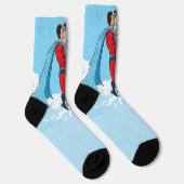 Slipperyjoe's twee superhelden kussen karakters f sokken (Rechts)