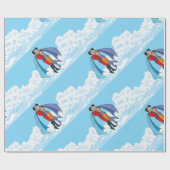 SlipperyJoe's twee superhelden zoenen vliegende au Cadeaupapier (Vlak)