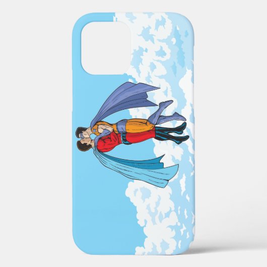 SlipperyJoe's twee superhelden zoenen vliegende au Case-Mate iPhone Case (Achterkant)