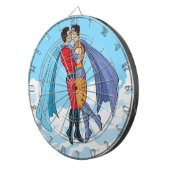 SlipperyJoe's twee superhelden zoenen vliegende au Dartbord (Voorkant Rechts)