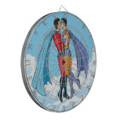 SlipperyJoe's twee superhelden zoenen vliegende au Dartbord (Voorkant Links)