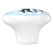 SlipperyJoe's twee superhelden zoenen vliegende au Keramische Knop (Zijkant)